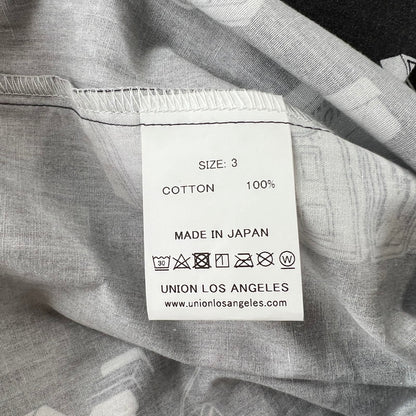 【中古美品】【メンズ】 UNION ユニオン SNAPSHOT WOVEN SHIRT 半袖 シャツ トップス 古着 142-260603-mh-02-fuz サイズ：03 カラー：ブラック 万代Net店