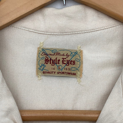 【中古品】【メンズ】 STYLE EYES スタイルアイズ 東洋エンタープライズ ボーリングシャツ 半袖シャツ ピエロ刺繍 ブランド 古着 145-260606-gm-37-fuz サイズ：L カラー：アイボリー 万代Net店