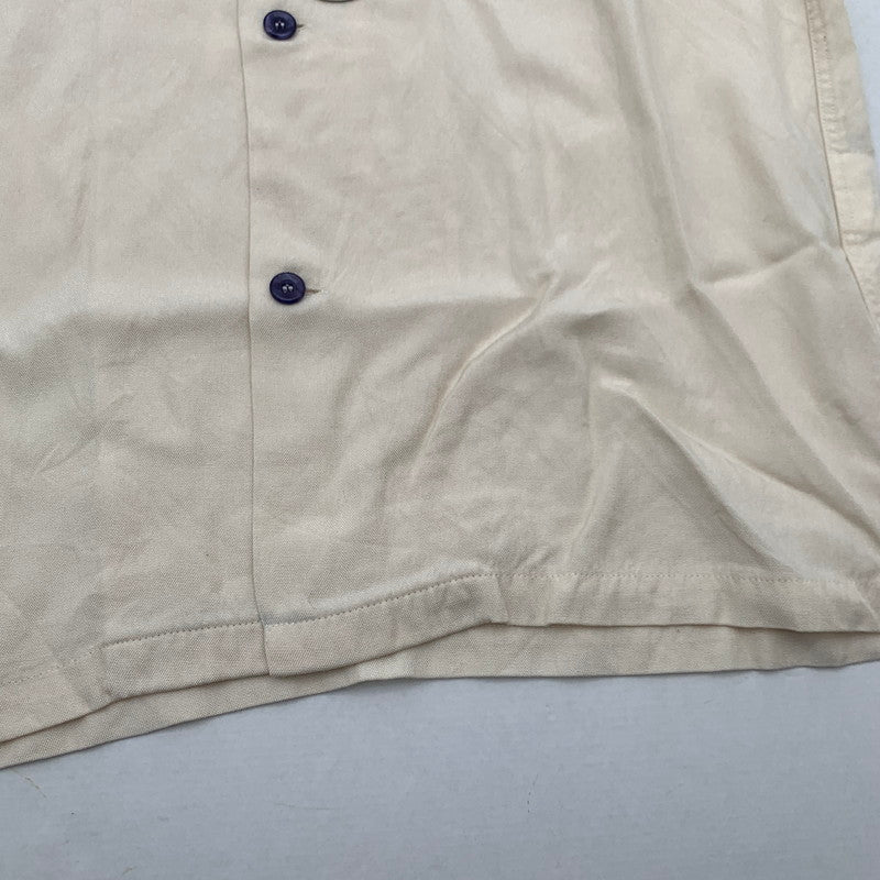 【中古品】【メンズ】 STYLE EYES スタイルアイズ 東洋エンタープライズ ボーリングシャツ 半袖シャツ ピエロ刺繍 ブランド 古着 145-260606-gm-37-fuz サイズ：L カラー：アイボリー 万代Net店