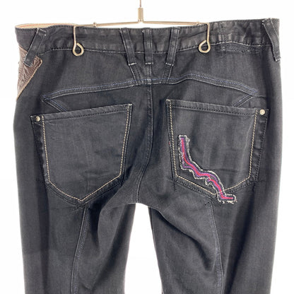 【中古品】【メンズ】 MARITHE FRANCOIS GIRBAUD マリテ フランソワ ジルボー デニム パンツ ジーンズ ボトムス 古着 156-260608-mh-12-fuzh サイズ：LL カラー：ブラック 万代Net店