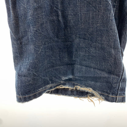【中古品】【メンズ】 MARITHE FRANCOIS GIRBAUD マリテ フランソワ ジルボー ボタンフライ 絞りデザイン デニム パンツ ジーンズ ボトムス 古着 156-260608-mh-13-fuzh サイズ：LL カラー：インディゴ 万代Net店