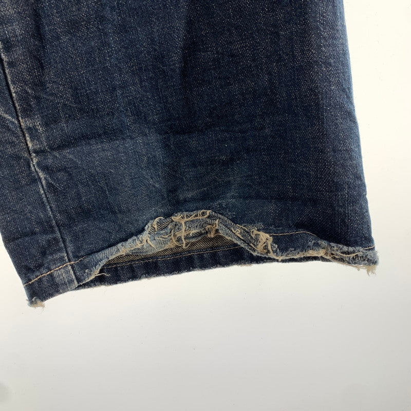 【中古品】【メンズ】 MARITHE FRANCOIS GIRBAUD マリテ フランソワ ジルボー ボタンフライ 絞りデザイン デニム パンツ ジーンズ ボトムス 古着 156-260608-mh-13-fuzh サイズ：LL カラー：インディゴ 万代Net店