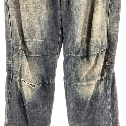 【中古品】【メンズ】 MARITHE FRANCOIS GIRBAUD マリテ フランソワ ジルボー ボタンフライ 絞りデザイン デニム パンツ ジーンズ ボトムス 古着 156-260608-mh-13-fuzh サイズ：LL カラー：インディゴ 万代Net店