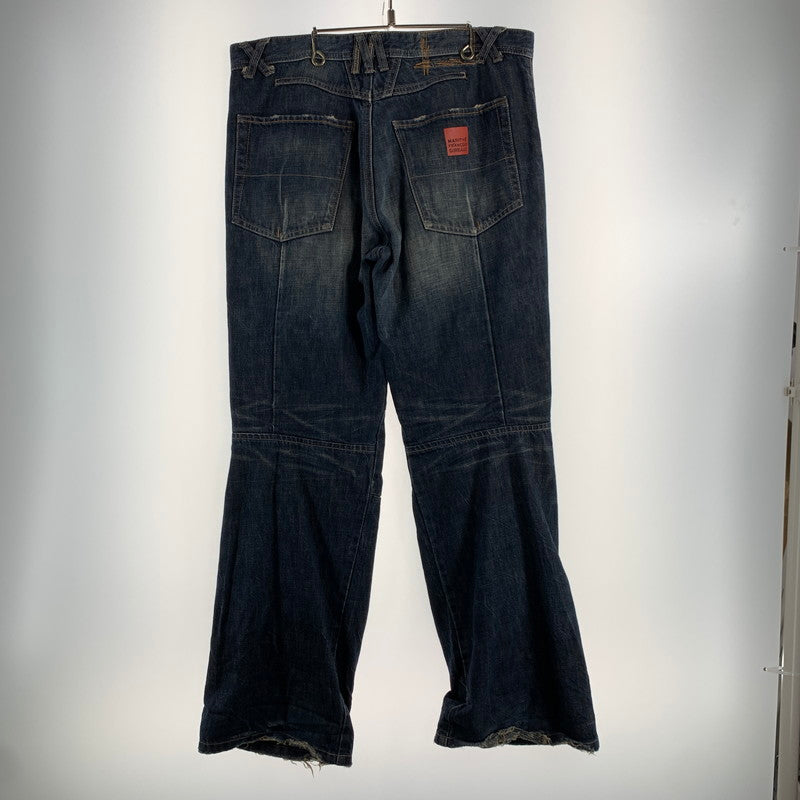 【中古品】【メンズ】 MARITHE FRANCOIS GIRBAUD マリテ フランソワ ジルボー ボタンフライ 絞りデザイン デニム パンツ ジーンズ ボトムス 古着 156-260608-mh-13-fuzh サイズ：LL カラー：インディゴ 万代Net店