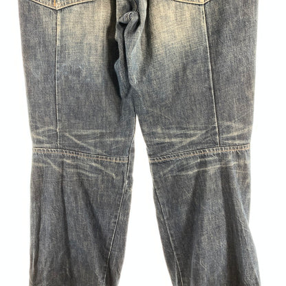 【中古品】【メンズ】 MARITHE FRANCOIS GIRBAUD マリテ フランソワ ジルボー ボタンフライ 絞りデザイン デニム パンツ ジーンズ ボトムス 古着 156-260608-mh-13-fuzh サイズ：LL カラー：インディゴ 万代Net店