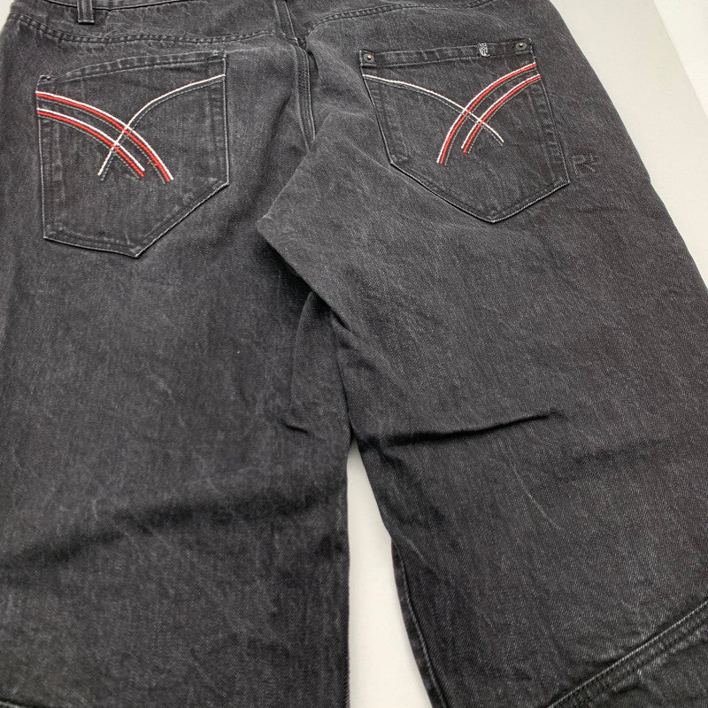 【中古品】【メンズ】 ROCAWEAR ロカウェア デニムパンツ ジーンズ ブランド 古着 ボトムス 153-260606-gm-03-fuz サイズ：W44 カラー：ブラック 万代Net店