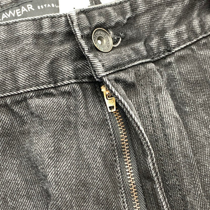 【中古品】【メンズ】 ROCAWEAR ロカウェア デニムパンツ ジーンズ ブランド 古着 ボトムス 153-260606-gm-03-fuz サイズ：W44 カラー：ブラック 万代Net店