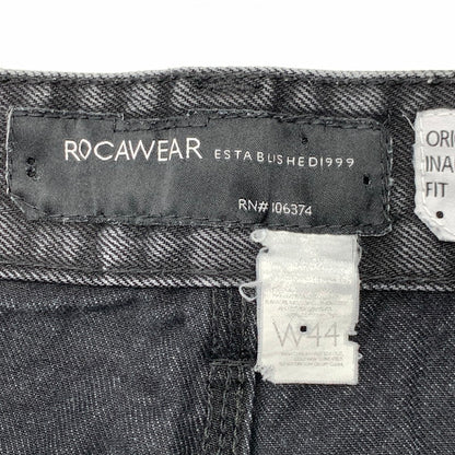 【中古品】【メンズ】 ROCAWEAR ロカウェア デニムパンツ ジーンズ ブランド 古着 ボトムス 153-260606-gm-03-fuz サイズ：W44 カラー：ブラック 万代Net店