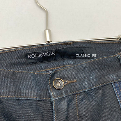 【中古品】【メンズ】 ROCAWEAR ロカウェア デニムパンツ ジーンズ ブランド 古着 ボトムス 153-260606-gm-02-fuz サイズ：W42 カラー：インディゴ ブラック 万代Net店