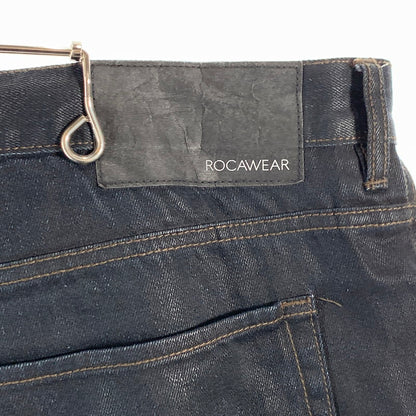 【中古品】【メンズ】 ROCAWEAR ロカウェア デニムパンツ ジーンズ ブランド 古着 ボトムス 153-260606-gm-02-fuz サイズ：W42 カラー：インディゴ ブラック 万代Net店