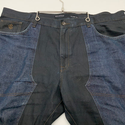 【中古品】【メンズ】 ROCAWEAR ロカウェア デニムパンツ ジーンズ ブランド 古着 ボトムス 153-260606-gm-02-fuz サイズ：W42 カラー：インディゴ ブラック 万代Net店