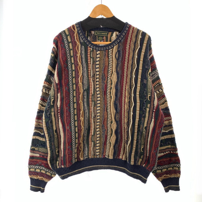 【中古品】【メンズ】 CROFT＆BARROW クロフト＆バロー マルチストライプニット セーター ブランド 古着 145-260606-gm-04-fuz サイズ：L カラー：マルチカラー 万代Net店
