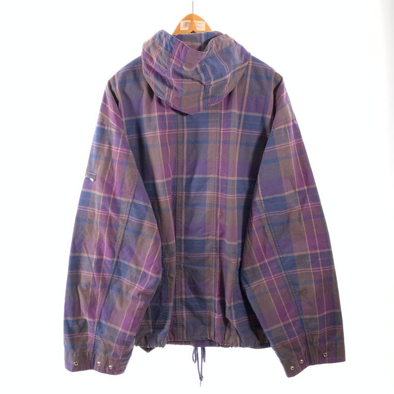 【中古品】【メンズ】 SUPREME COTTON UTILITY ANORAK PLAID シュプリーム ユーティリティアノラックジャケット ブルゾン アウター ブランド 古着 149-260606-gm-01-fuz サイズ：XXL カラー：パープル 総柄 万代Net店