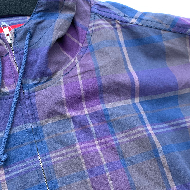 【中古品】【メンズ】 SUPREME COTTON UTILITY ANORAK PLAID シュプリーム ユーティリティアノラックジャケット ブルゾン アウター ブランド 古着 149-260606-gm-01-fuz サイズ：XXL カラー：パープル 総柄 万代Net店