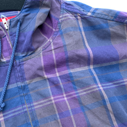 【中古品】【メンズ】 SUPREME COTTON UTILITY ANORAK PLAID シュプリーム ユーティリティアノラックジャケット ブルゾン アウター ブランド 古着 149-260606-gm-01-fuz サイズ：XXL カラー：パープル 総柄 万代Net店