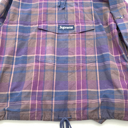 【中古品】【メンズ】 SUPREME COTTON UTILITY ANORAK PLAID シュプリーム ユーティリティアノラックジャケット ブルゾン アウター ブランド 古着 149-260606-gm-01-fuz サイズ：XXL カラー：パープル 総柄 万代Net店