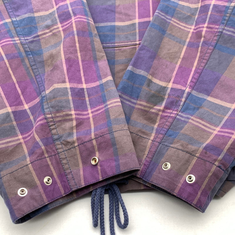 【中古品】【メンズ】 SUPREME COTTON UTILITY ANORAK PLAID シュプリーム ユーティリティアノラックジャケット ブルゾン アウター ブランド 古着 149-260606-gm-01-fuz サイズ：XXL カラー：パープル 総柄 万代Net店