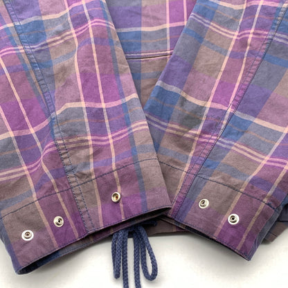 【中古品】【メンズ】 SUPREME COTTON UTILITY ANORAK PLAID シュプリーム ユーティリティアノラックジャケット ブルゾン アウター ブランド 古着 149-260606-gm-01-fuz サイズ：XXL カラー：パープル 総柄 万代Net店
