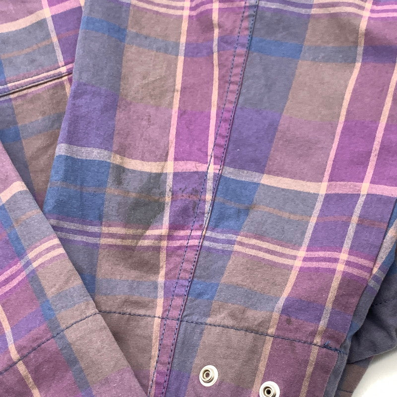 【中古品】【メンズ】 SUPREME COTTON UTILITY ANORAK PLAID シュプリーム ユーティリティアノラックジャケット ブルゾン アウター ブランド 古着 149-260606-gm-01-fuz サイズ：XXL カラー：パープル 総柄 万代Net店