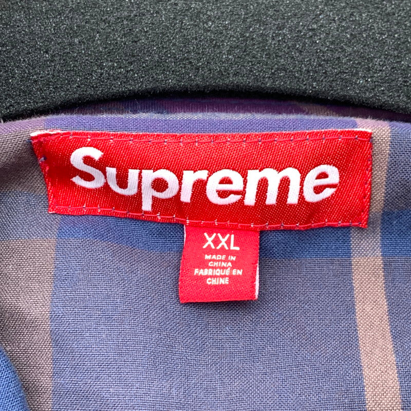 【中古品】【メンズ】 SUPREME COTTON UTILITY ANORAK PLAID シュプリーム ユーティリティアノラックジャケット ブルゾン アウター ブランド 古着 149-260606-gm-01-fuz サイズ：XXL カラー：パープル 総柄 万代Net店