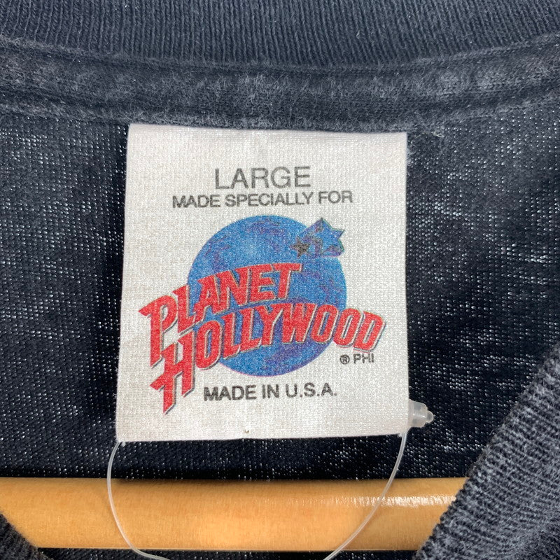 【中古品】【メンズ】 PLANET HOLLYWOOD プラネット ハリウッド 半袖 Tシャツ WALT DISNEY WORLD ディズニー トップス 古着 145-260608-mh-02-fuzh サイズ：L カラー：ブラック 万代Net店