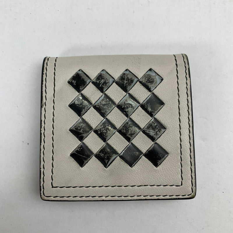 【中古品】【メンズ】 BOTTEGA VENETA ボッテガ・ヴェネタ コインケース WHITE.BLACK/バイカラー ※汚れ.スレ.使用感有 財布 サイフ 181-260917-io-02-fuzh カラー：ホワイトブラック 万代Net店