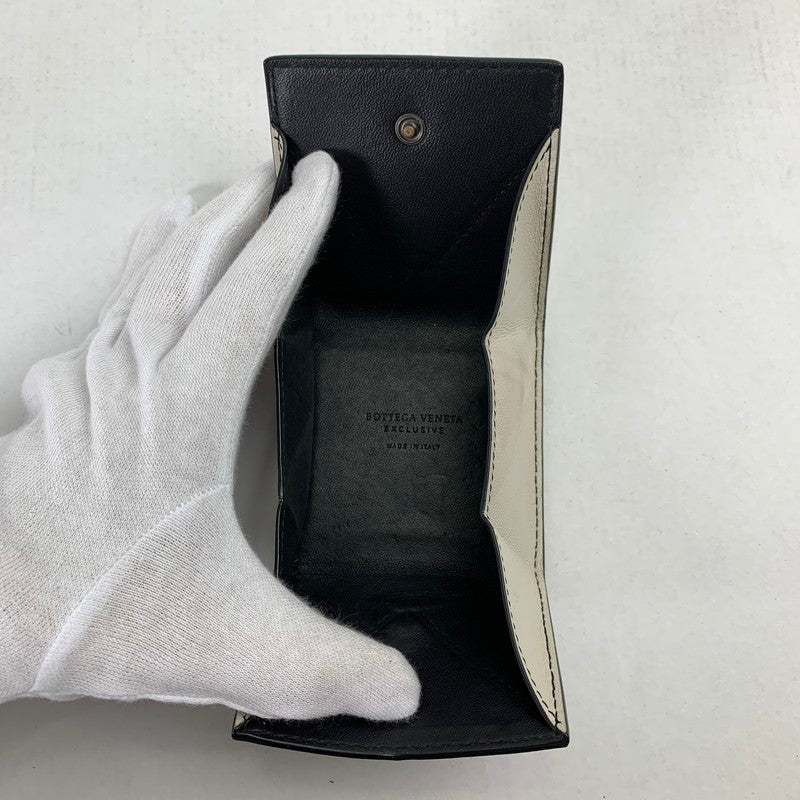 【中古品】【メンズ】 BOTTEGA VENETA ボッテガ・ヴェネタ コインケース WHITE.BLACK/バイカラー ※汚れ.スレ.使用感有 財布 サイフ 181-260917-io-02-fuzh カラー：ホワイトブラック 万代Net店