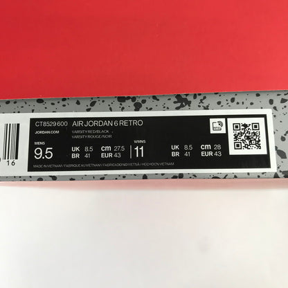 【中古美品】【メンズ】 NIKE ナイキ CT8529-600 AIR JORDAN 6 RETRO "TORO BRAVO" RED メンズ 27.5cm 黒タグ・箱付属 スニーカー 靴 160-260608-io-02-fuzh 万代Net店