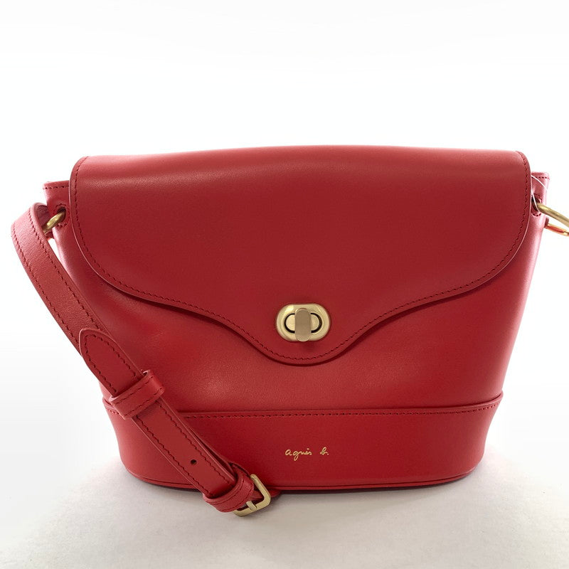 【中古品】【レディース】 AGNES B. アニエスベー ショルダーバッグ カラーRED レザー カバン 188-260721-ky-19-fuzh 万代Net店