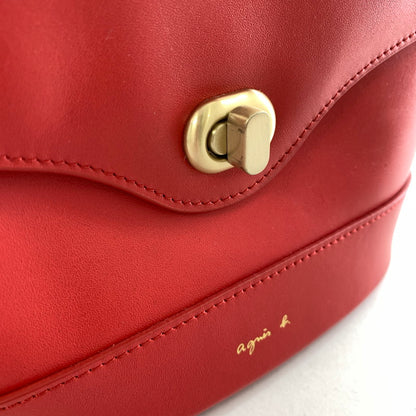 【中古品】【レディース】 AGNES B. アニエスベー ショルダーバッグ カラーRED レザー カバン 188-260721-ky-19-fuzh 万代Net店