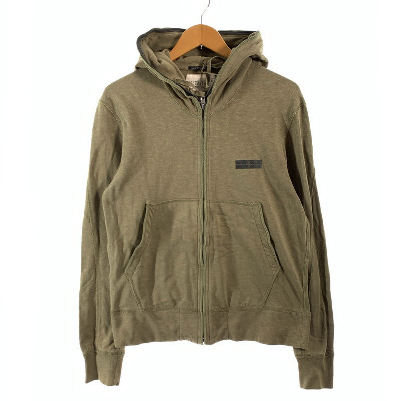 【中古品】【メンズ】 STONE ISLAND DENIMS ZIP PARKA ストーンアイランド ジップアップ デニム パーカー ブランド 古着 141-260606-gm-09-fuz サイズ：L カラー：カーキ 万代Net店