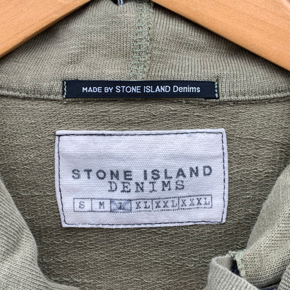 【中古品】【メンズ】 STONE ISLAND DENIMS ZIP PARKA ストーンアイランド ジップアップ デニム パーカー ブランド 古着 141-260606-gm-09-fuz サイズ：L カラー：カーキ 万代Net店