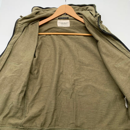 【中古品】【メンズ】 STONE ISLAND DENIMS ZIP PARKA ストーンアイランド ジップアップ デニム パーカー ブランド 古着 141-260606-gm-09-fuz サイズ：L カラー：カーキ 万代Net店