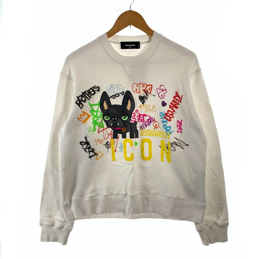 【中古品】【メンズ】 DSQUARED2 CREWNECK SWEATSHIRT ディースクエアード クルーネック スウェット ブランド 古着 170-260606-gm-08-fuz サイズ：XS カラー：ホワイト 万代Net店