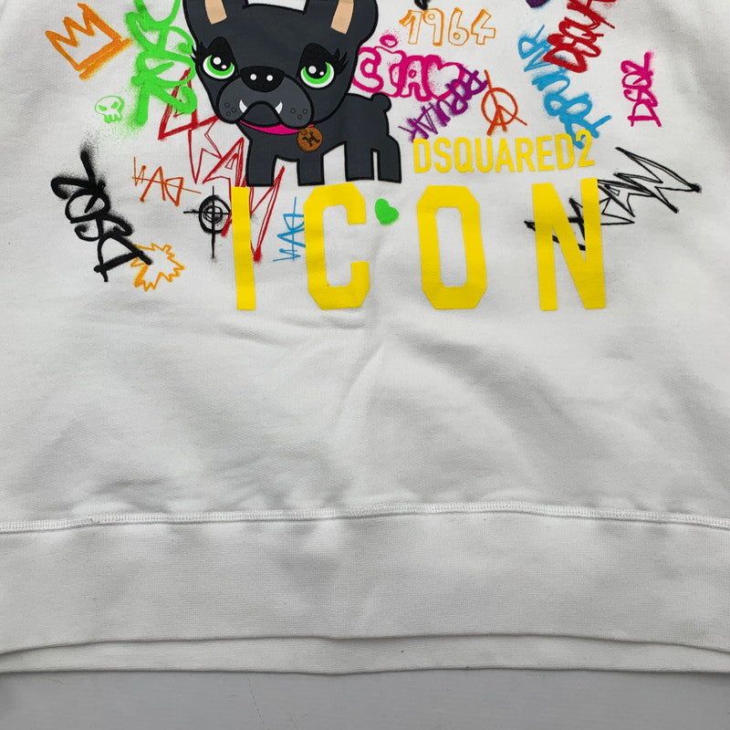 【中古品】【メンズ】 DSQUARED2 CREWNECK SWEATSHIRT ディースクエアード クルーネック スウェット ブランド 古着 170-260606-gm-08-fuz サイズ：XS カラー：ホワイト 万代Net店