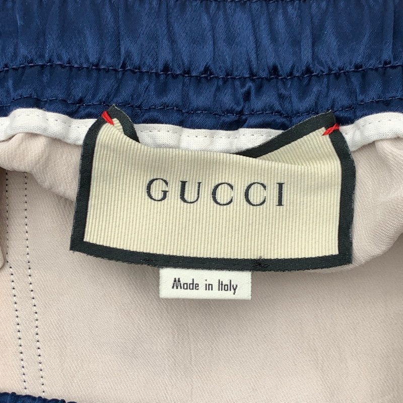 【中古品】【メンズ】 GUCCI グッチ サテンGGスターショートパンツ ハーフパンツ ボトムス ブランド 古着 152-260606-gm-06-fuz サイズ：44 カラー：ネイビー 万代Net店