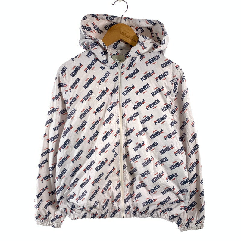 【中古品】【キッズ】 FENDI KIDS フェンディ キッズ ナイロンジャケット ブルゾン ブランド 古着 173-260606-gm-10-fuz サイズ：12(KIDS) カラー：ホワイト 万代Net店