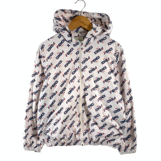 【中古品】【キッズ】 FENDI KIDS フェンディ キッズ ナイロンジャケット ブルゾン ブランド 古着 173-260606-gm-10-fuz サイズ：12(KIDS) カラー：ホワイト 万代Net店