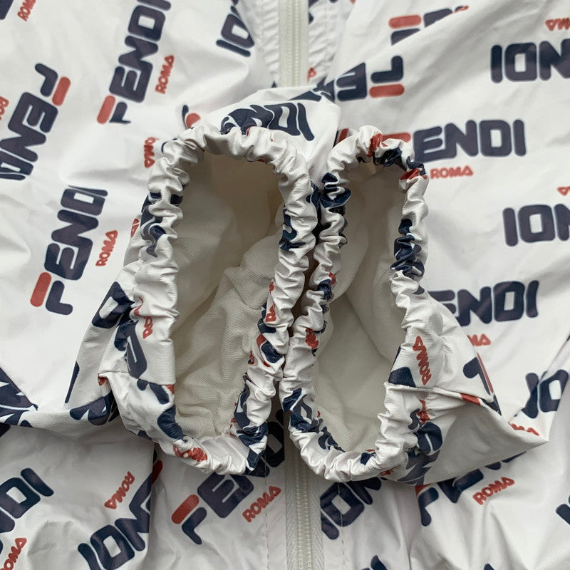 【中古品】【キッズ】 FENDI KIDS フェンディ キッズ ナイロンジャケット ブルゾン ブランド 古着 173-260606-gm-10-fuz サイズ：12(KIDS) カラー：ホワイト 万代Net店