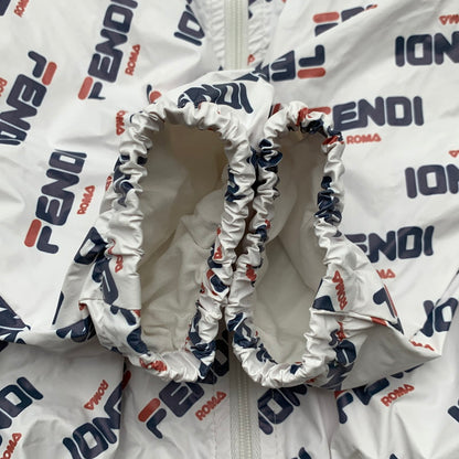 【中古品】【キッズ】 FENDI KIDS フェンディ キッズ ナイロンジャケット ブルゾン ブランド 古着 173-260606-gm-10-fuz サイズ：12(KIDS) カラー：ホワイト 万代Net店