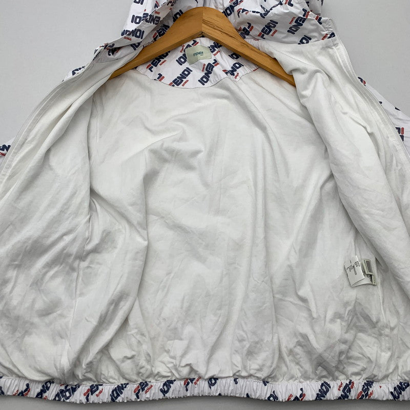【中古品】【キッズ】 FENDI KIDS フェンディ キッズ ナイロンジャケット ブルゾン ブランド 古着 173-260606-gm-10-fuz サイズ：12(KIDS) カラー：ホワイト 万代Net店