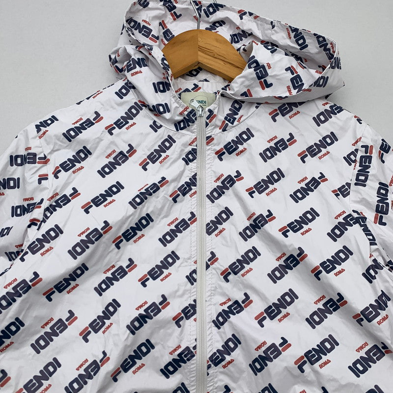 【中古品】【キッズ】 FENDI KIDS フェンディ キッズ ナイロンジャケット ブルゾン ブランド 古着 173-260606-gm-10-fuz サイズ：12(KIDS) カラー：ホワイト 万代Net店