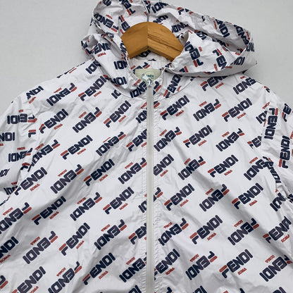 【中古品】【キッズ】 FENDI KIDS フェンディ キッズ ナイロンジャケット ブルゾン ブランド 古着 173-260606-gm-10-fuz サイズ：12(KIDS) カラー：ホワイト 万代Net店