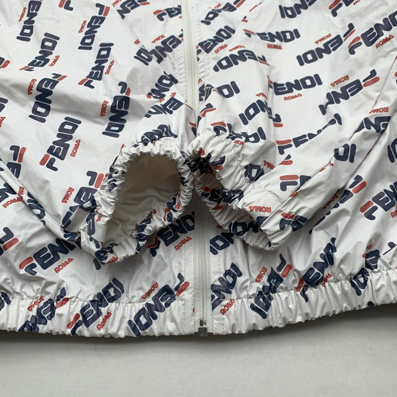 【中古品】【キッズ】 FENDI KIDS フェンディ キッズ ナイロンジャケット ブルゾン ブランド 古着 173-260606-gm-10-fuz サイズ：12(KIDS) カラー：ホワイト 万代Net店