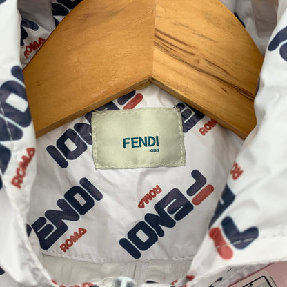 【中古品】【キッズ】 FENDI KIDS フェンディ キッズ ナイロンジャケット ブルゾン ブランド 古着 173-260606-gm-10-fuz サイズ：12(KIDS) カラー：ホワイト 万代Net店