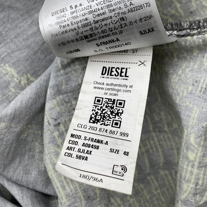 【中古品】【メンズ】 DIESEL ディーゼル 半袖Tシャツ カットソー ブランド 古着 141-260606-gm-12-fuz サイズ：48 カラー：グレー 総柄 万代Net店