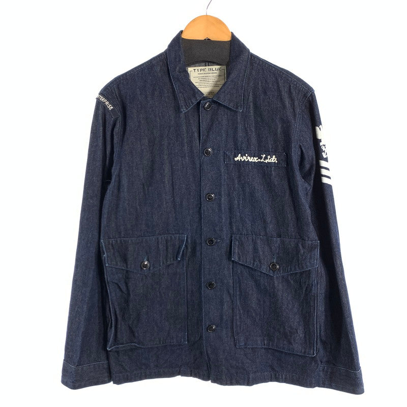 【中古品】【メンズ】 AVIREX 6185100 BDU SHIRT JACKET アヴィレックス BDUシャツ 長袖シャツジャケット ミリタリー ブランド 古着 145-260628-gm-10-fuz サイズ：M カラー：ブルー 万代Net店
