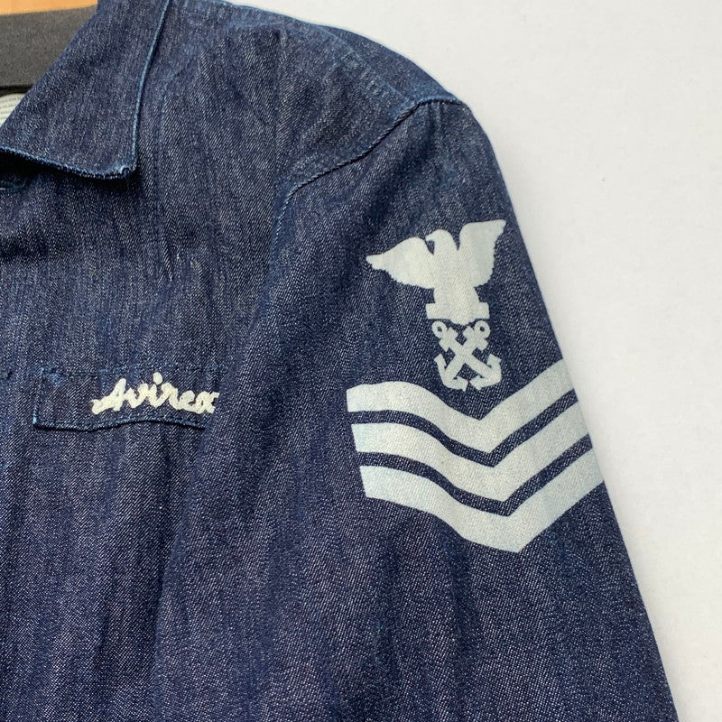 【中古品】【メンズ】 AVIREX 6185100 BDU SHIRT JACKET アヴィレックス BDUシャツ 長袖シャツジャケット ミリタリー ブランド 古着 145-260628-gm-10-fuz サイズ：M カラー：ブルー 万代Net店