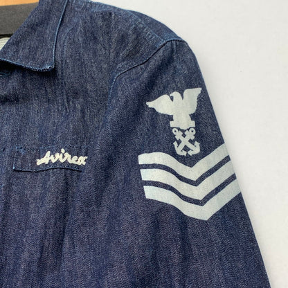 【中古品】【メンズ】 AVIREX 6185100 BDU SHIRT JACKET アヴィレックス BDUシャツ 長袖シャツジャケット ミリタリー ブランド 古着 145-260628-gm-10-fuz サイズ：M カラー：ブルー 万代Net店