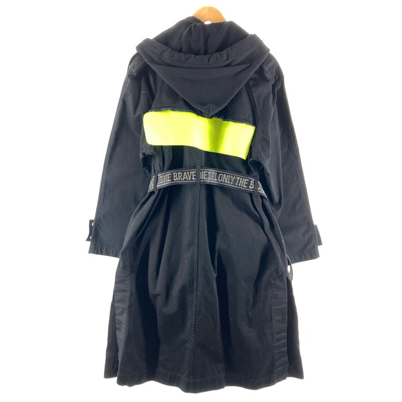 【中古品】【レディース】 DIESEL ディーゼル G-ACIR-B OVERCOAT フード付き トレンチコート カラー ブラック SIZE:XS 169-260617-ky-01-fuzh 万代Net店